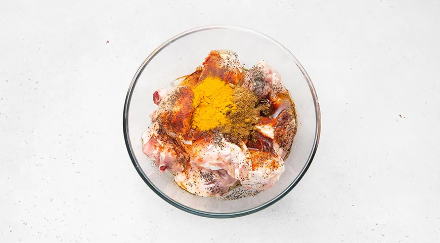 Булгур с курицей в рукаве в духовке