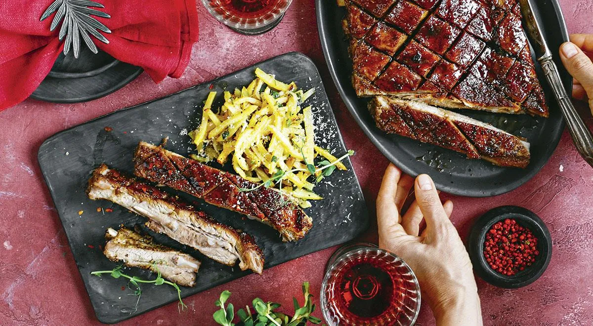 Рецепт глазированных свиных ребер