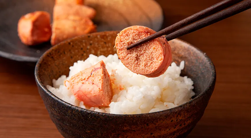 Запеченная икра трески с рисом