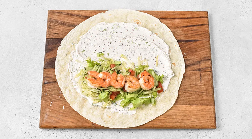 Шаурма с креветками