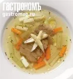 Суп с утиным мясом и спаржей