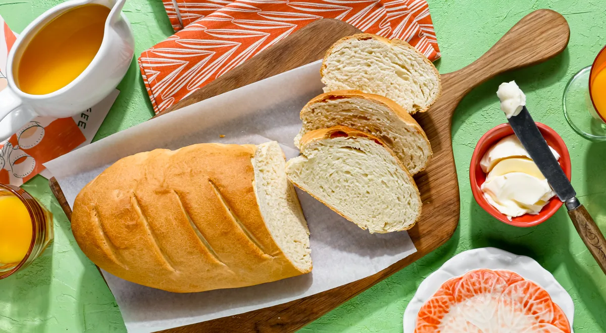 Рецепт домашнего батона на молоке