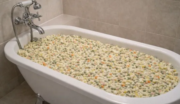 «Ну вы же просили»: женщина приготовила ванну оливье на Новый год — мы посчитали, сколько это стоило