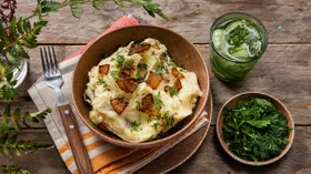 Пюре с сыром и луком