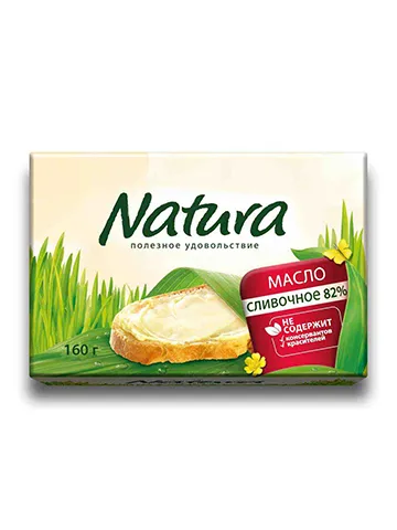 1000514251 NATURA Масло сливочное 82% 160г