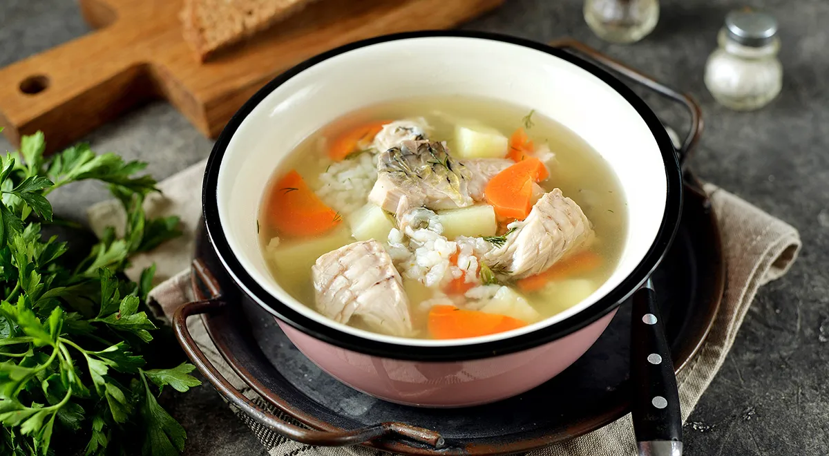 Рецепт ухи из головы сома с рисом