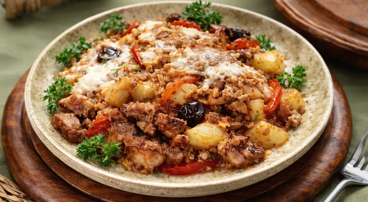 Жаркое из свинины и курицы