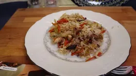 Индейка с овощами в устричном соусе