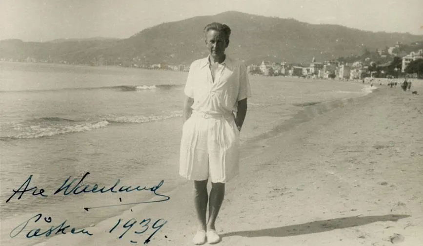Аре Ваерланд на пляже в 1939 г. Источник: https://halsoframjandet.se/historik/