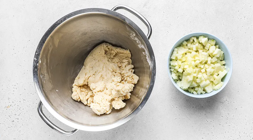 Творожные булочки с яблоками