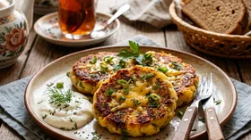 Котлеты картофельные с сыром и зеленью