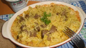 Рис с бараниной и карри в духовке