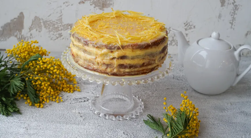 Глазированный лимонный пирог с лимонным кремом от Делии Смит
