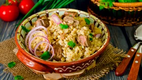 Перловка с мясом в мультиварке