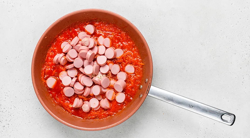 Подлива из сосисок к макаронам