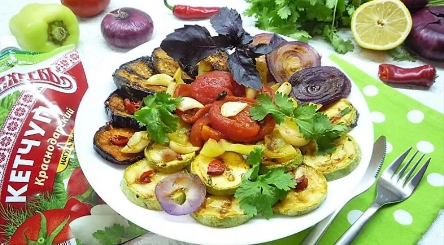 Рецепт овощей-гриль в томатном маринаде