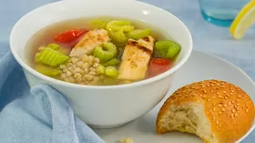 Рассольник со свежей рыбой