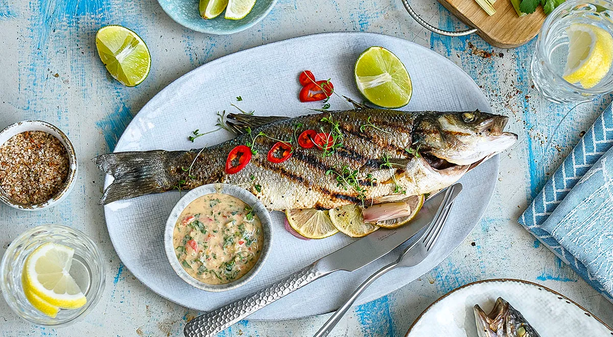 Рецепт сибаса с лемонграссом и лимоном на гриле