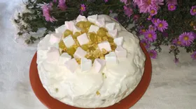 Зефирный торт без выпечки Сливочное облако 