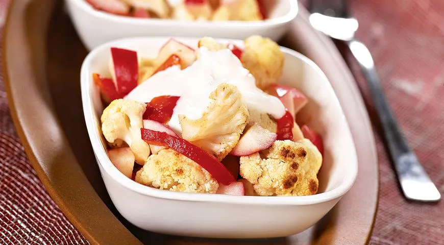 Салат из цветной капусты с болгарским перцем