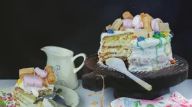 Торт "Детская радость" с домашней карамелью и маршмеллоу