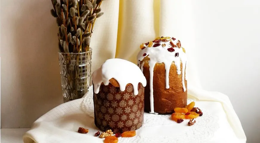 Творожный кулич на дрожжах