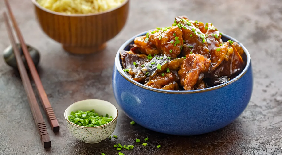 Рецепт хрустящих баклажанов в кисло-сладком соусе