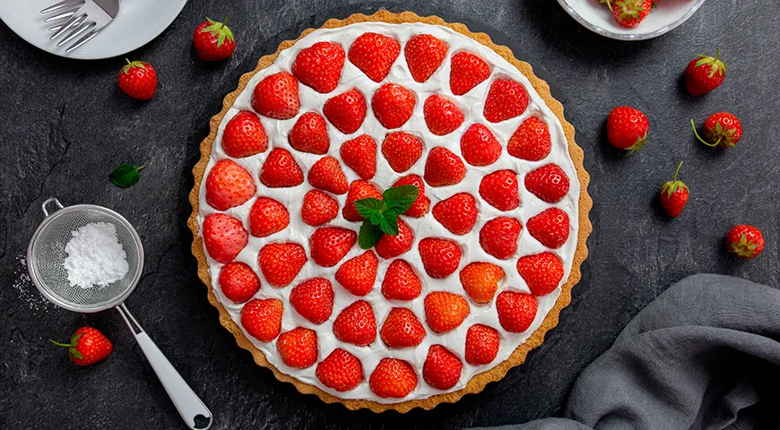 Клубничный тарт из рисовой муки