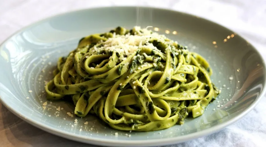 Рецепт пасты с песто из руколы и кешью