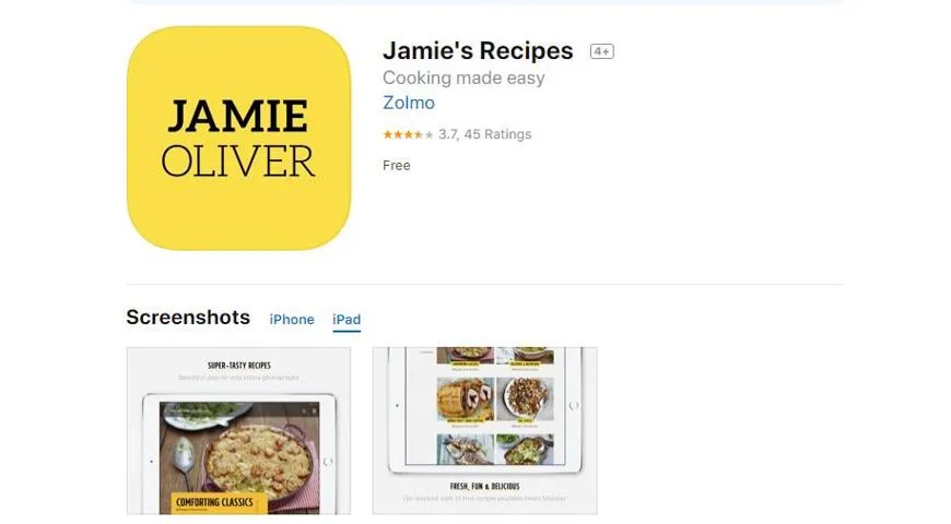 Приложение Jamie Oliver's Recipes