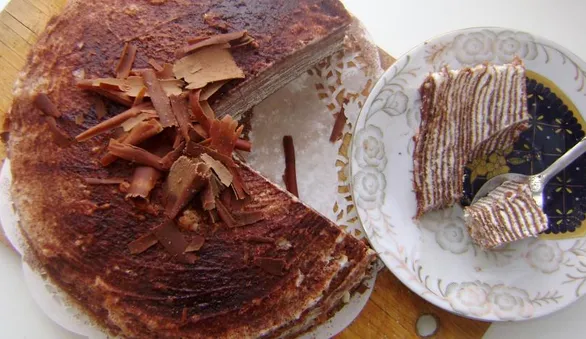 Шоколадный блинный тортик