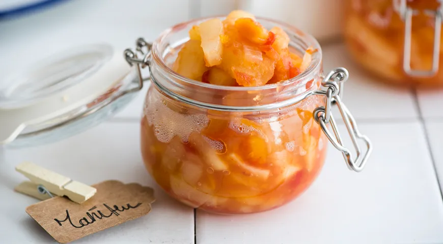 Рецепт чатни из груш, яблок и кураги (можно использовать яблоки Белый налив)