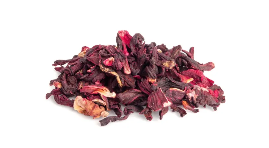 Сушеные чашечки гибискуса, готовые для заваривания каркаде