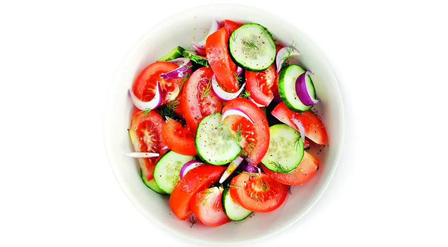 Рецепт салата из свежих овощей с яблоками как в детском саду | Меню недели