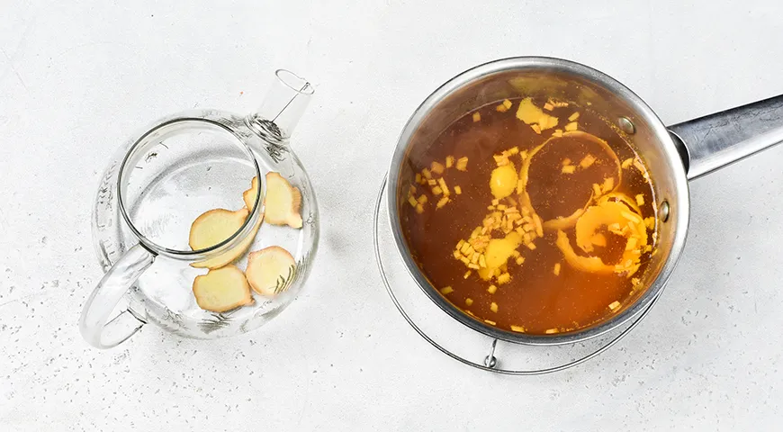 Лимонно-имбирный чай с мёдом