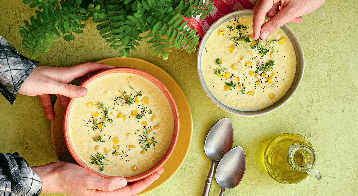 Кукурузно-молочный суп с розмарином