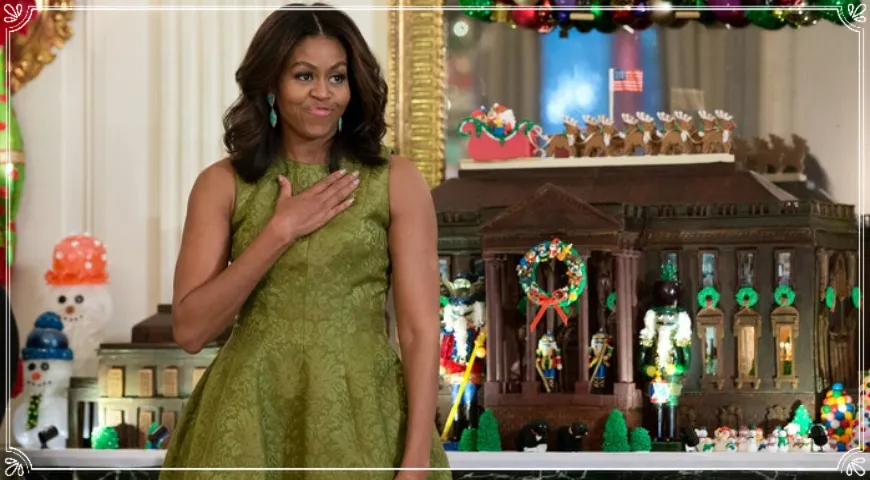 Пряничный домик и Мишель Обама, 2015 год, Белый дом, Вашингтон, США (Carolyn Kaster/Getty Images)