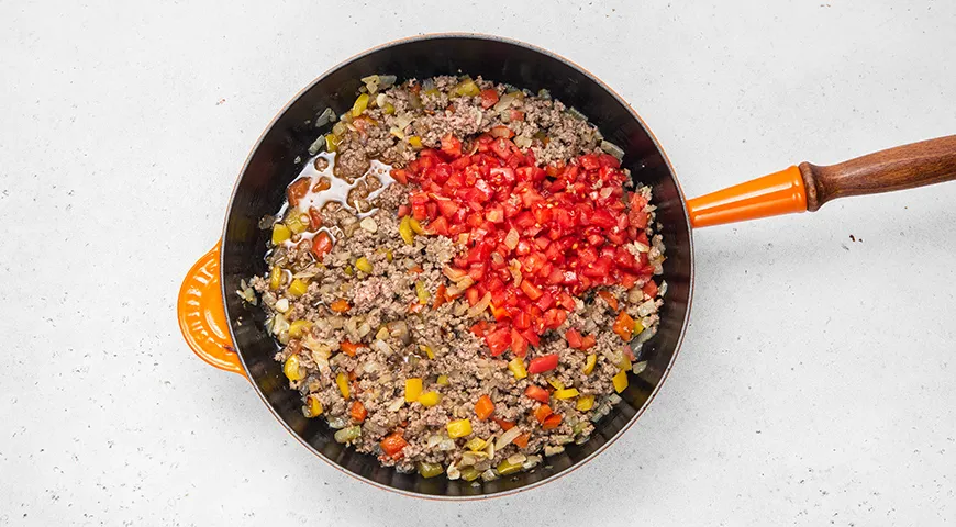 Булгур с фаршем на сковороде