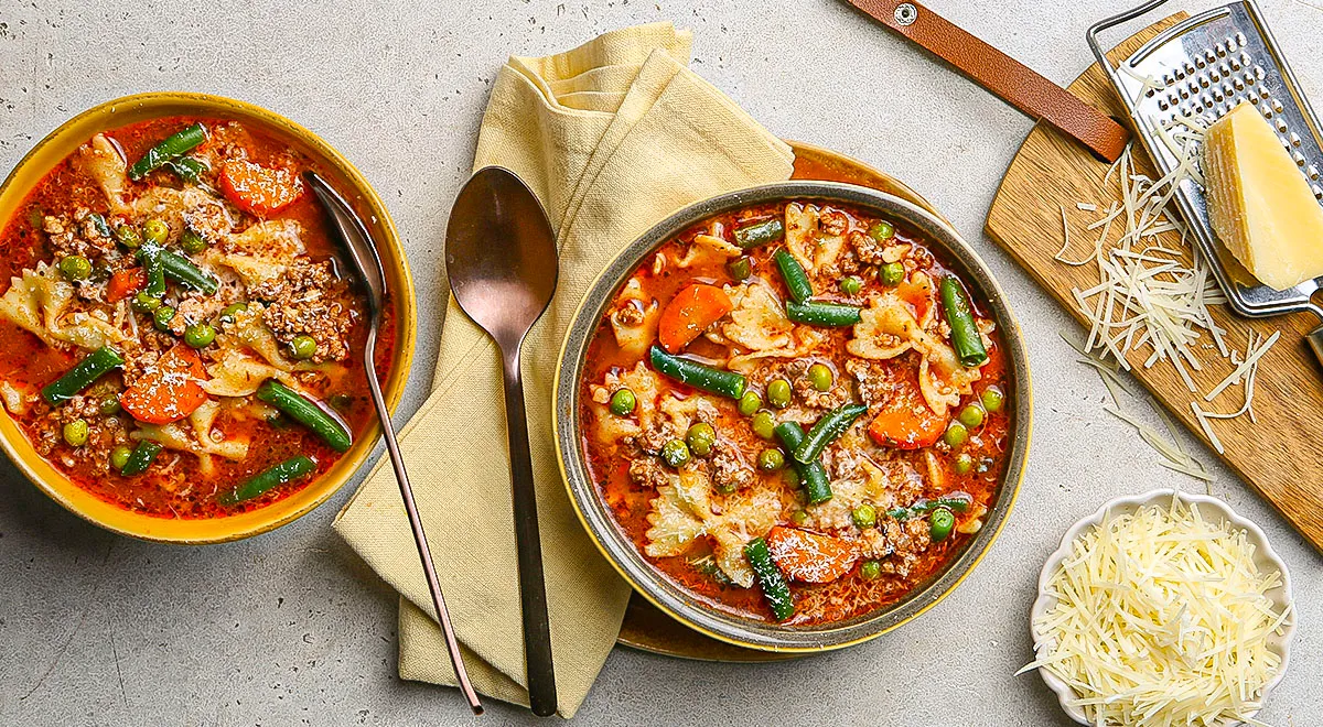 Суп с фаршем и пастой