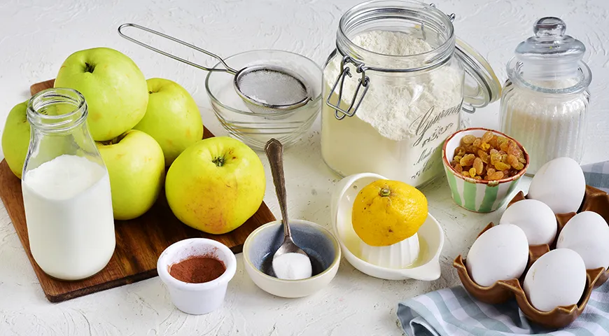 Раскладка продуктов для шарлотки с яблоками от Александра Селезнёва