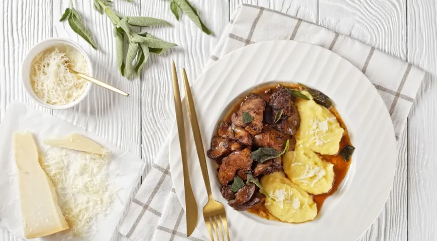 Блюдо Fegatini di pollo alla salvia с шалфеем из Тосканы