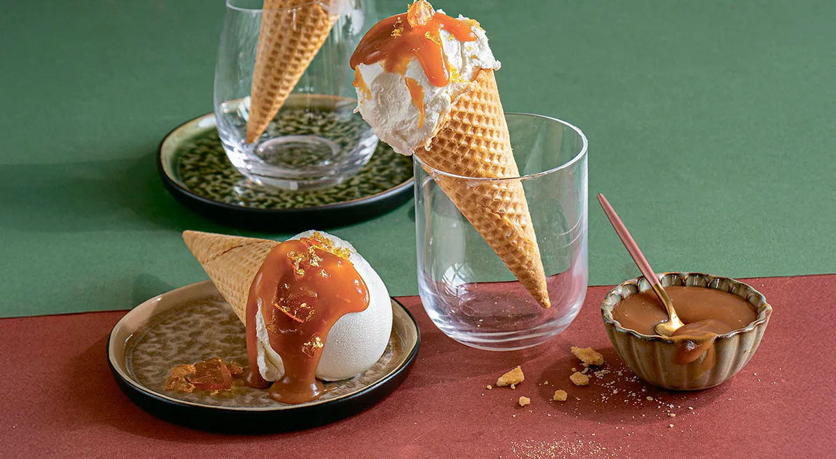 Мороженое с домашней карамелью