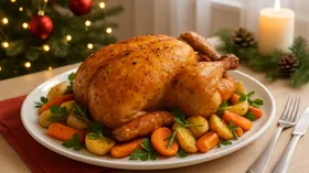 Запечённая курица с золотистой корочкой