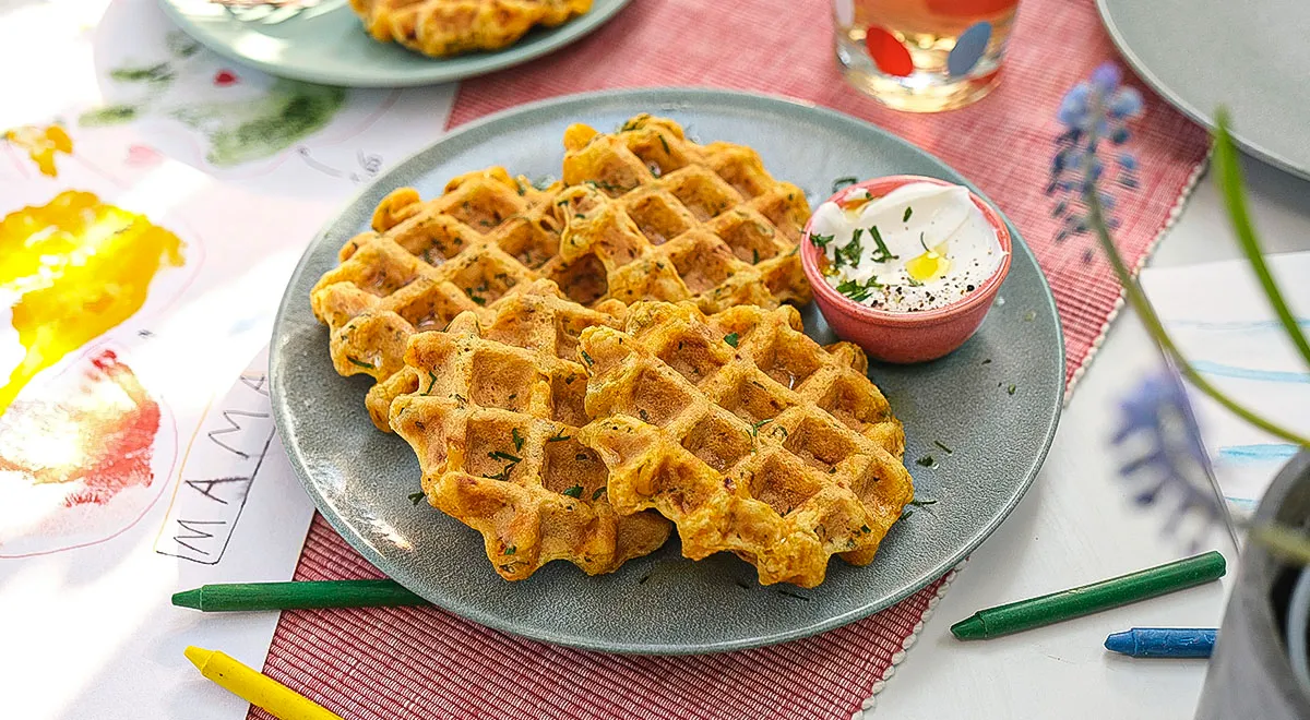 Овощные вафли с манкой