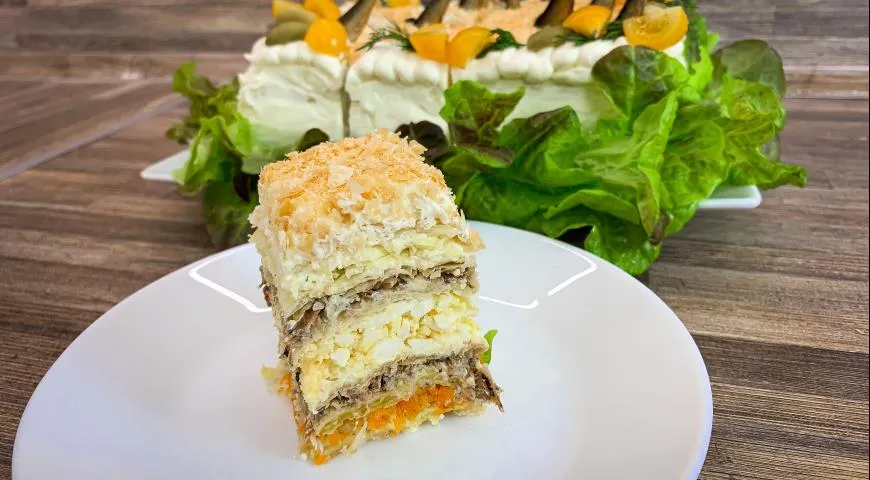Закусочный торт Мимоза Наполеоновна