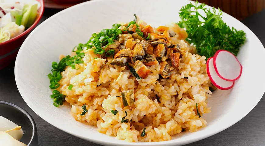 Итальянский Riso con le anguille («рис с угрями») из региона Венето