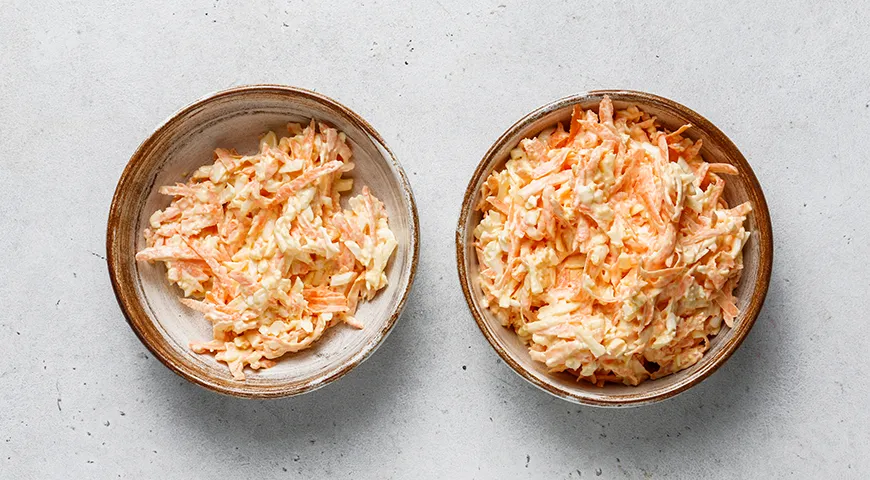 Салат с морковью, сыром, яйцами и чесноком