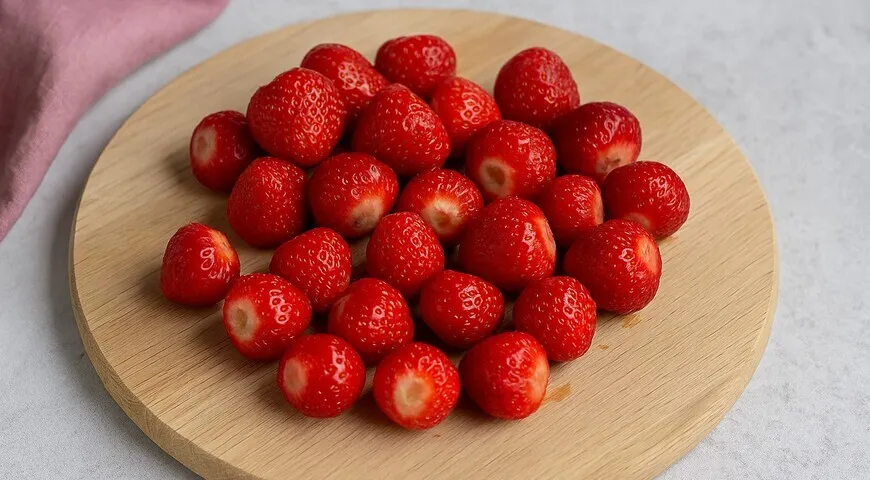 Клубничное мороженое с молоком