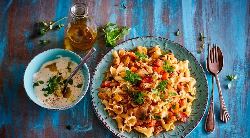 Рецепт пасты с сайдой и мидиями