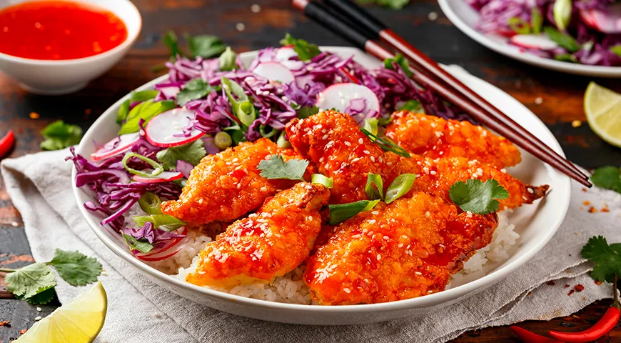 Корейские куриные крылышки в соусе яннем (Yangnyeom)